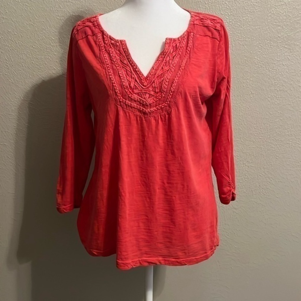 Lucky Brand Embroidered Top SZ LG